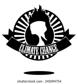 Global warming climate change  icon EPS 10 vector stock illustration
