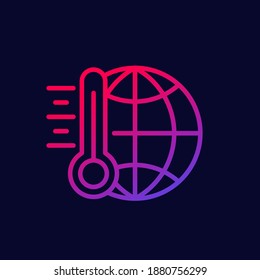global warming, climate change line icon
