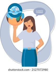 El calentamiento del planeta, la metáfora del cambio climático, los desastres naturales, la deforestación, la calefacción mundial, la contaminación del aire. Accidente ambiental en el planeta, catástrofe ecológica advertencia iconos problema mundial destruye
