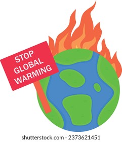 Global warming. Global warming, climate change, climate change. Vector illustration