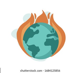 Global warming and climate changing.  Icon vector illustration.