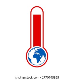 Global warming climate thermometer icon - stock vector