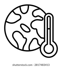 Global Warming Climate Thermometer Icon