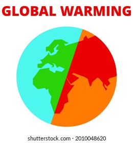 Clipkunst zur globalen Erwärmung Vektorsymbol der Erderwärmung mit Erde. 