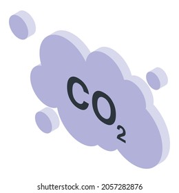 Global warming co2 icon. Isometric of global warming co2 vector icon for web design isolated on white background