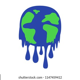 Global warming concept. earth melting. save the world. vector illustration