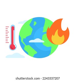 global warming concept illustration flat design vector eps10. modern graphic element for landing page, empty state ui, infographic, icon