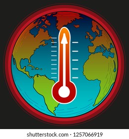 Global Warming Concept Illustration with Thermometer
