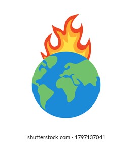 Fire Around Earth Global Warming Concept Stock Vector (Royalty Free ...