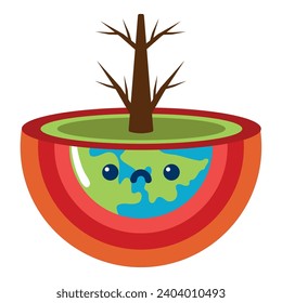 ilustración aislada del daño causado por el calentamiento global