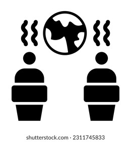 Global Warming Debate Vector Glyph Icon For Personal And Commercial Use.
