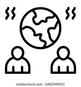 Global Warming Debate Vektorgrafik Line Icon Design