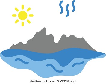 Ilustración del efecto del calentamiento global y del cambio climático aislada sobre fondo blanco