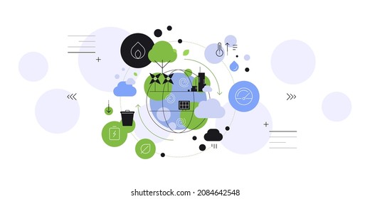 Global warming. Earth changing processes. Infographic element. Flat illustration. Vector file.