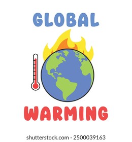 Global warming earth design for banner, flyer, poster. Vector illustration