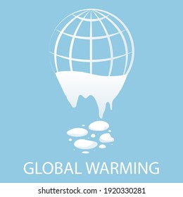 Global warming earth logo, vector art illustration.