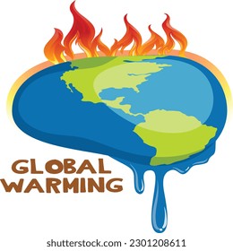 Global warming, earth is melting.