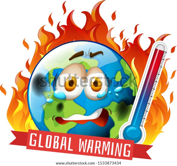 Global Warming Earth On Fire Illustration Stock Vector (Royalty Free ...