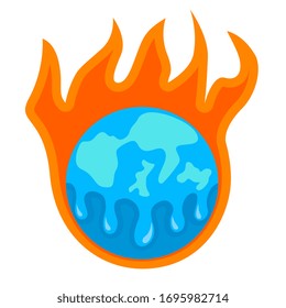 Symbol der Erderwärmung. flache Vektorillustration