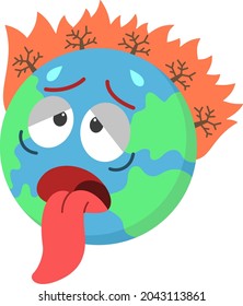 Global Warming Earth Vector Illustration for Climate theme