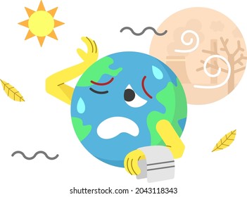 Vektorgrafik der globalen Erwärmung der Erde