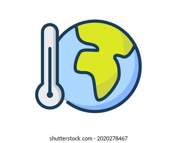 global warming earth weather climate change single isolated icon with filled line style