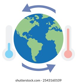 global warming .earth.thermometer . arrow .Art and Illustrator .in white background .vector design .