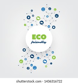 Global Warming, Eco Friendly Connections, Networks - Design Concept with Icons