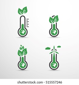 Global Warming, Ecological Problems And Solutions - Thermometer Icon Designs