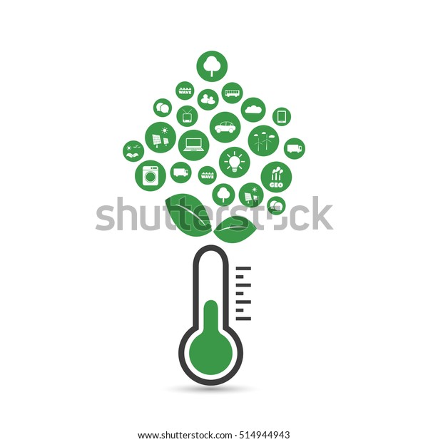 Global Warming, Ecological Problems And Solutions\
- Thermometer Icon\
Design