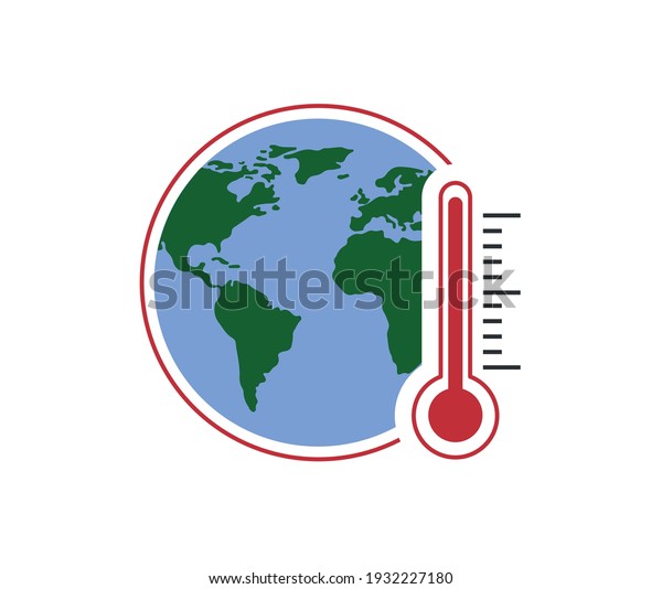 Global warming, ecological problems.\
thermometer icon\
design.\
