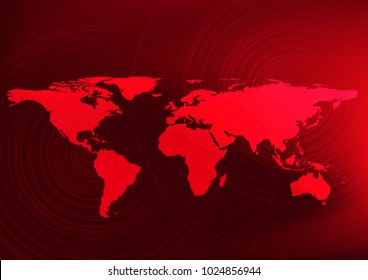 Global warming effect,Warning to people and Red world map concept,design for education and science,vector,illustration.