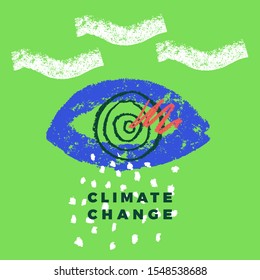 Global warming emblem for eco friendly company and green business. Alternative energy company symbol — Marine energy, hydroelectric, wind, geothermal and solar power concepts in naive childish style.