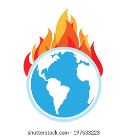 Global warming. Fire on Earth