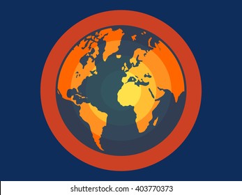 Global warming flat vector illustration for apps and websites