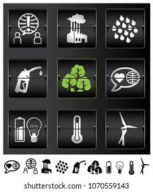 Global Warming Flip Clock Icons