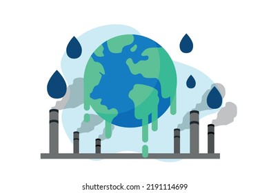 Ilustración del concepto del calentamiento planetario de los combustibles fósiles. Aceite relacionado con la temperatura de la tierra