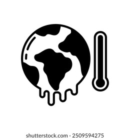 Icono de glifo de calentamiento global, Ilustración vectorial