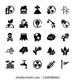 Global Warming Glyph Icons Set 