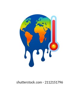 Global warming, Graphic illustration of a melting earth.