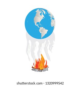 Global warming Graphic vector of a melting earth