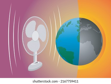 
Global Warming. Heat Wave. Half Of The Planet Earth In Shades Of Gray Due To Excess Heat