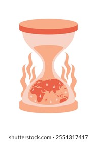 global warming hourglass timer icon isolated