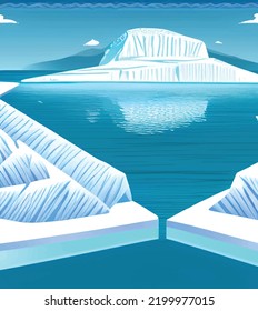 global warming and icebergs in the world