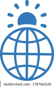 Global warming icon / blue color