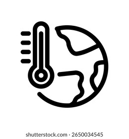 Icono de calentamiento global Ilustración vectorial de estilo de línea climática
