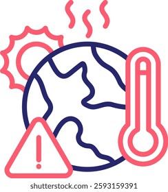 Global Warming Icon Color Vector Illustration