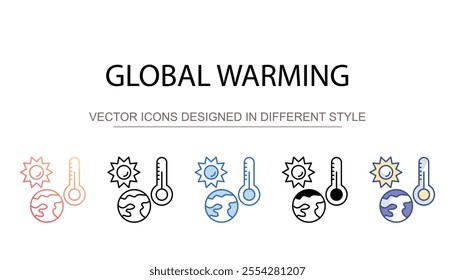 Global Warming icon design with white background stock illustration