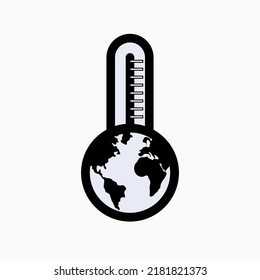 Global Warming Icon. Earth Temperature  Symbol - Vector.