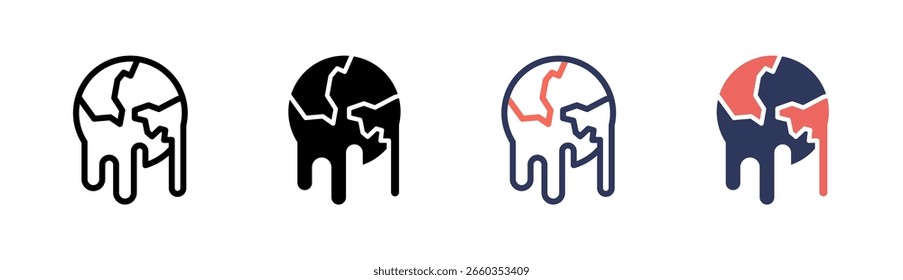 Global Warming Icon Element For Design And Vector